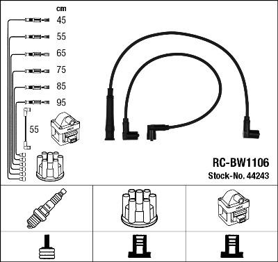 NGK 44243 - Комплект запалителеи кабели vvparts.bg