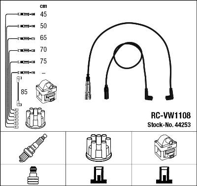 NGK 44253 - Комплект запалителеи кабели vvparts.bg