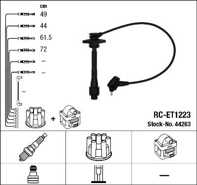 NGK 44263 - Комплект запалителеи кабели vvparts.bg