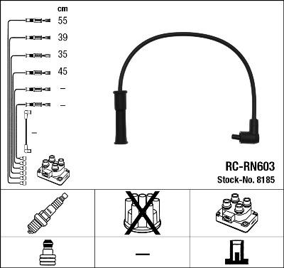 NGK 8185 - Комплект запалителеи кабели vvparts.bg