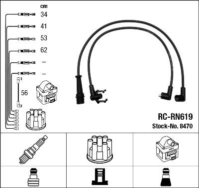 NGK 8470 - Комплект запалителеи кабели vvparts.bg