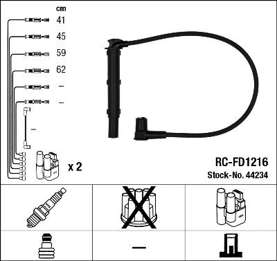 NGK 44234 - Комплект запалителеи кабели vvparts.bg