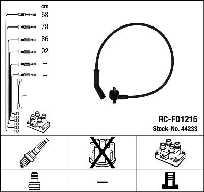 NGK 44233 - Комплект запалителеи кабели vvparts.bg
