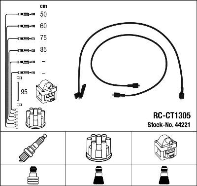 NGK 44221 - Комплект запалителеи кабели vvparts.bg