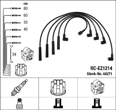 NGK 44271 - Комплект запалителеи кабели vvparts.bg