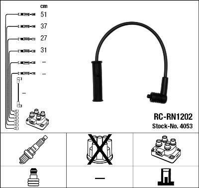 NGK 4053 - Комплект запалителеи кабели vvparts.bg