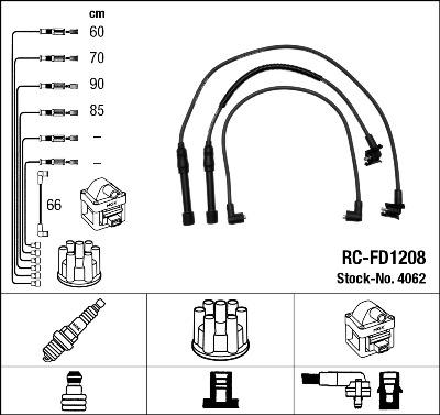 NGK 4062 - Комплект запалителеи кабели vvparts.bg