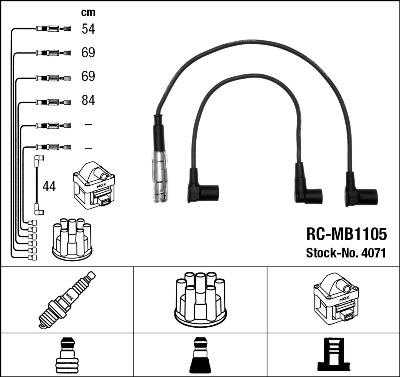 NGK 4071 - Комплект запалителеи кабели vvparts.bg