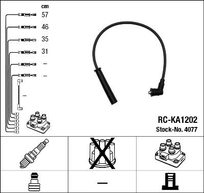NGK 4077 - Комплект запалителеи кабели vvparts.bg