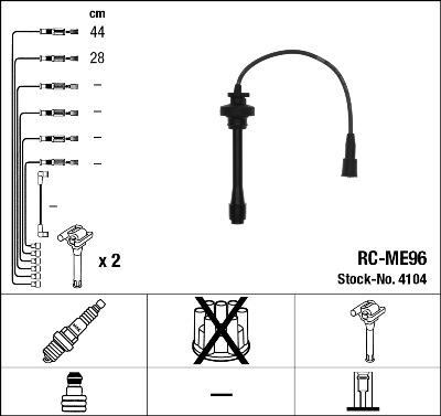 NGK 4104 - Комплект запалителеи кабели vvparts.bg