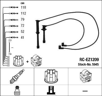 NGK 5945 - Комплект запалителеи кабели vvparts.bg