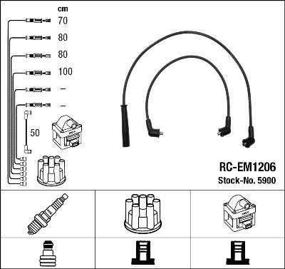 NGK 5900 - Комплект запалителеи кабели vvparts.bg