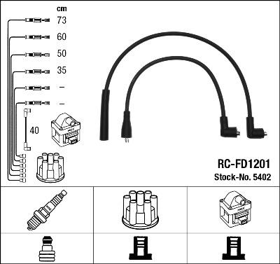 NGK 5402 - Комплект запалителеи кабели vvparts.bg