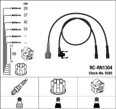 NGK 5595 - Комплект запалителеи кабели vvparts.bg
