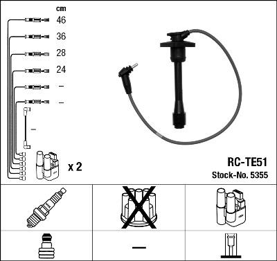 NGK 5355 - Комплект запалителеи кабели vvparts.bg