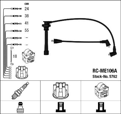 NGK 5762 - Комплект запалителеи кабели vvparts.bg