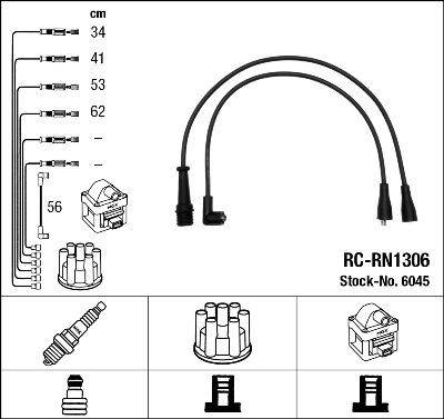 NGK 6045 - Комплект запалителеи кабели vvparts.bg