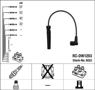 NGK 6022 - Комплект запалителеи кабели vvparts.bg