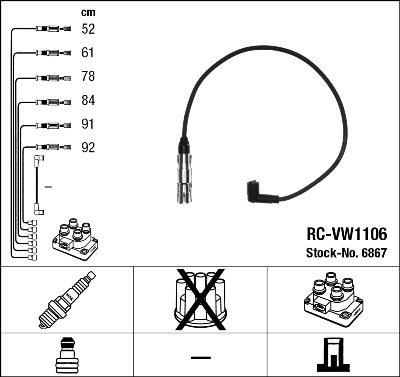 NGK 6867 - Комплект запалителеи кабели vvparts.bg