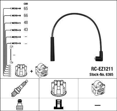 NGK 6365 - Комплект запалителеи кабели vvparts.bg
