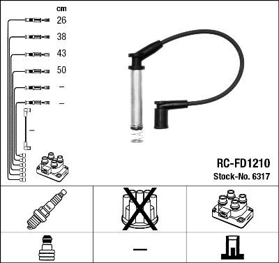 NGK 6317 - Комплект запалителеи кабели vvparts.bg