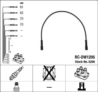 NGK 6296 - Комплект запалителеи кабели vvparts.bg