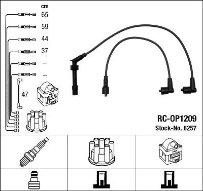 NGK 6257 - Комплект запалителеи кабели vvparts.bg