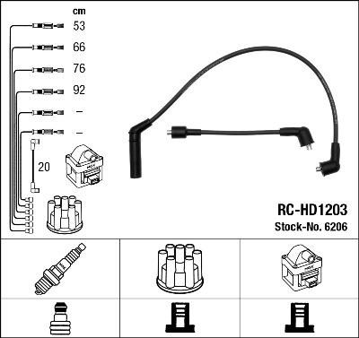 NGK 6206 - Комплект запалителеи кабели vvparts.bg