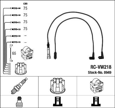 NGK 0949 - Комплект запалителеи кабели vvparts.bg