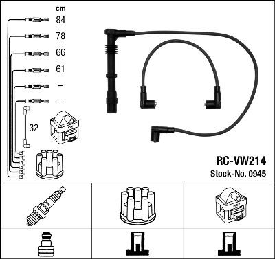 NGK 0945 - Комплект запалителеи кабели vvparts.bg