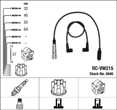 NGK 0946 - Комплект запалителеи кабели vvparts.bg