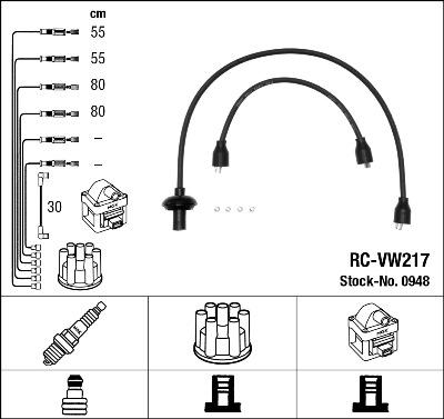 NGK 0948 - Комплект запалителеи кабели vvparts.bg