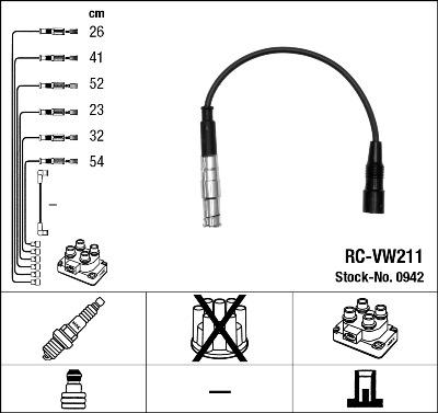 NGK 0942 - Комплект запалителеи кабели vvparts.bg