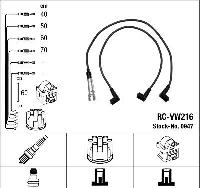 NGK 0947 - Комплект запалителеи кабели vvparts.bg