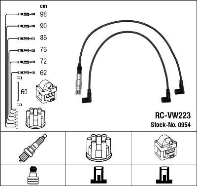 NGK 0954 - Комплект запалителеи кабели vvparts.bg