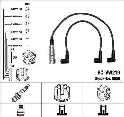 NGK 0950 - Комплект запалителеи кабели vvparts.bg