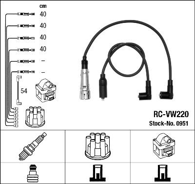 NGK 0951 - Комплект запалителеи кабели vvparts.bg