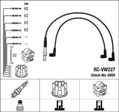 NGK 0958 - Комплект запалителеи кабели vvparts.bg