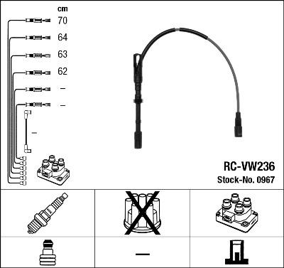 NGK 0967 - Комплект запалителеи кабели vvparts.bg