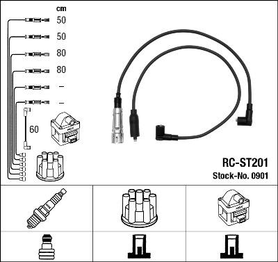 NGK 0901 - Комплект запалителеи кабели vvparts.bg