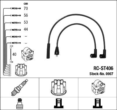 NGK 0907 - Комплект запалителеи кабели vvparts.bg