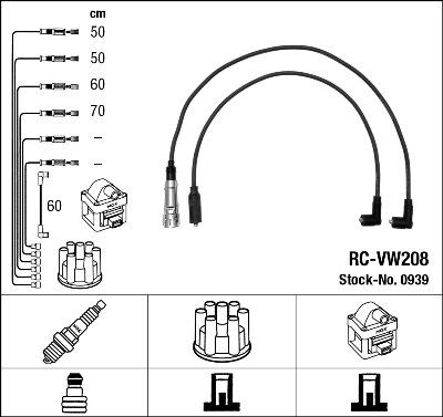 NGK 0939 - Комплект запалителеи кабели vvparts.bg