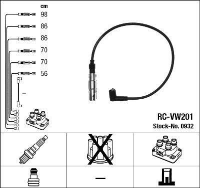 NGK 0932 - Комплект запалителеи кабели vvparts.bg