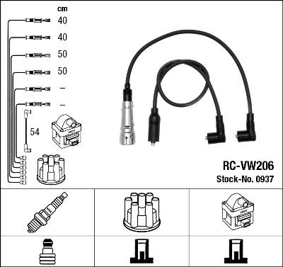 NGK 0937 - Комплект запалителеи кабели vvparts.bg