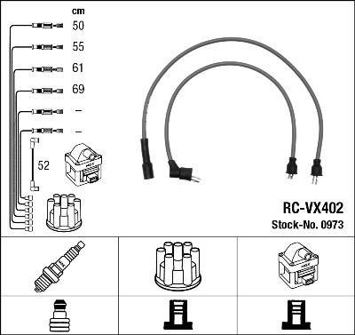 NGK 0973 - Комплект запалителеи кабели vvparts.bg