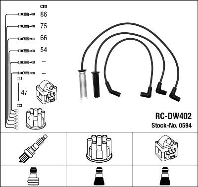 NGK 0594 - Комплект запалителеи кабели vvparts.bg