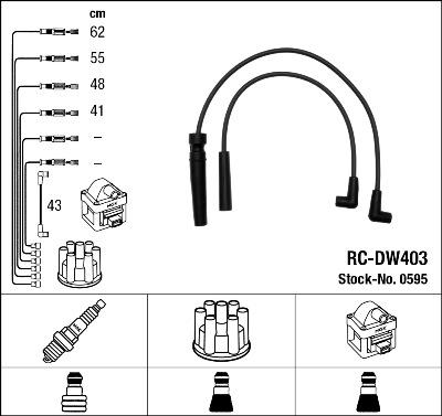 NGK 0595 - Комплект запалителеи кабели vvparts.bg