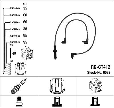 NGK 0592 - Комплект запалителеи кабели vvparts.bg