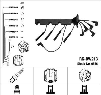 NGK 0556 - Комплект запалителеи кабели vvparts.bg