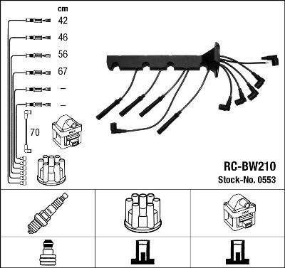 NGK 0553 - Комплект запалителеи кабели vvparts.bg